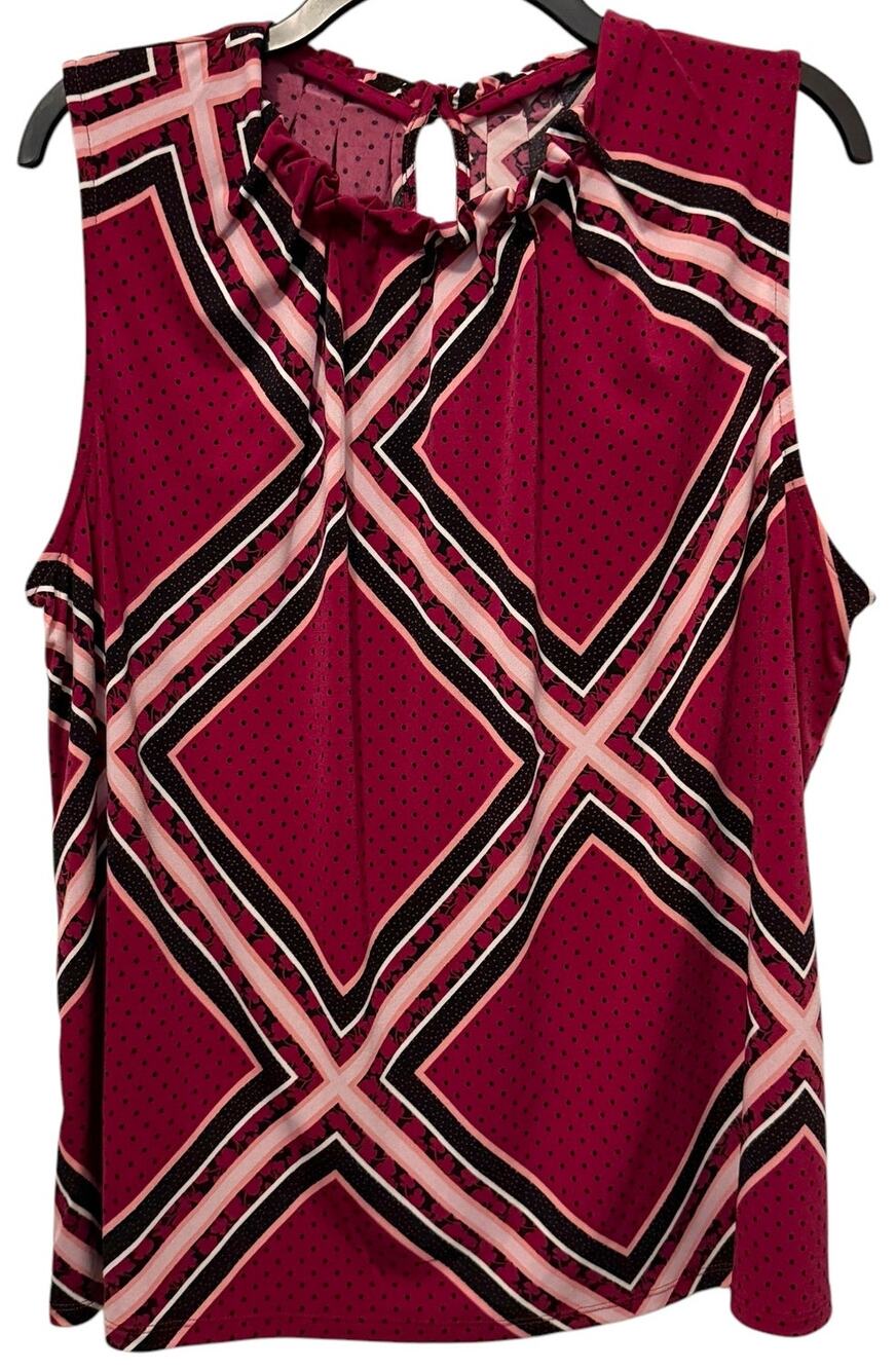 Croft and Barrow Shell Tank Top Raspberry Pink Diamond XL